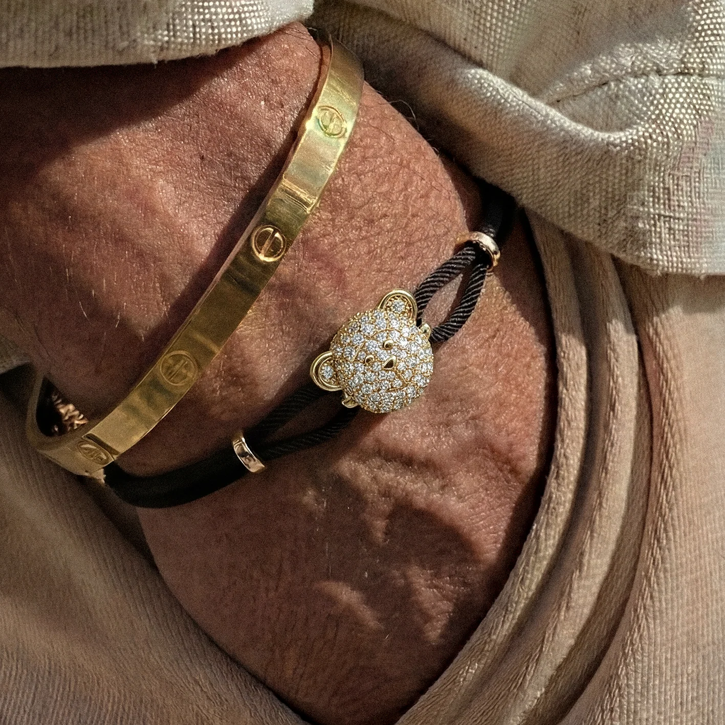 Bare Hug - Cord Bracelet, Diamonds, Pavé - Image 3