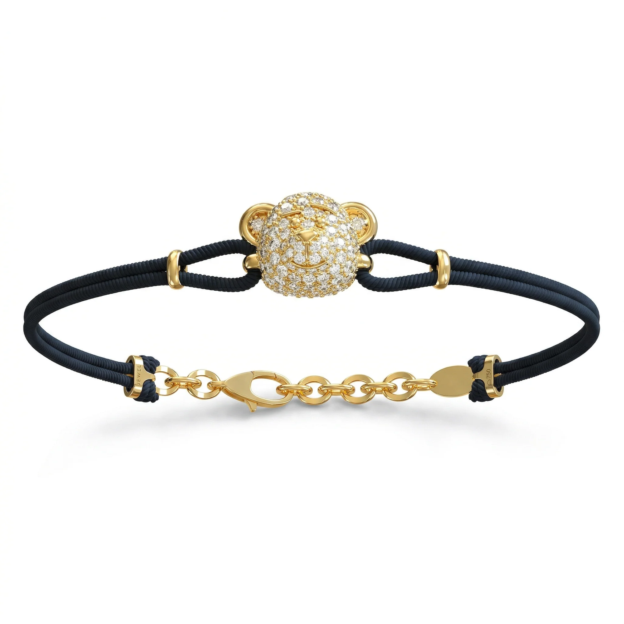 Bare Hug - Cord Bracelet, Diamonds, Pavé - Image 5