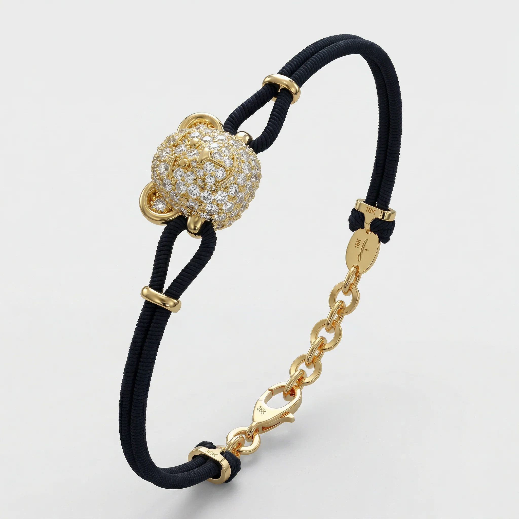 Bare Hug - Cord Bracelet, Diamonds, Pavé - Image 6