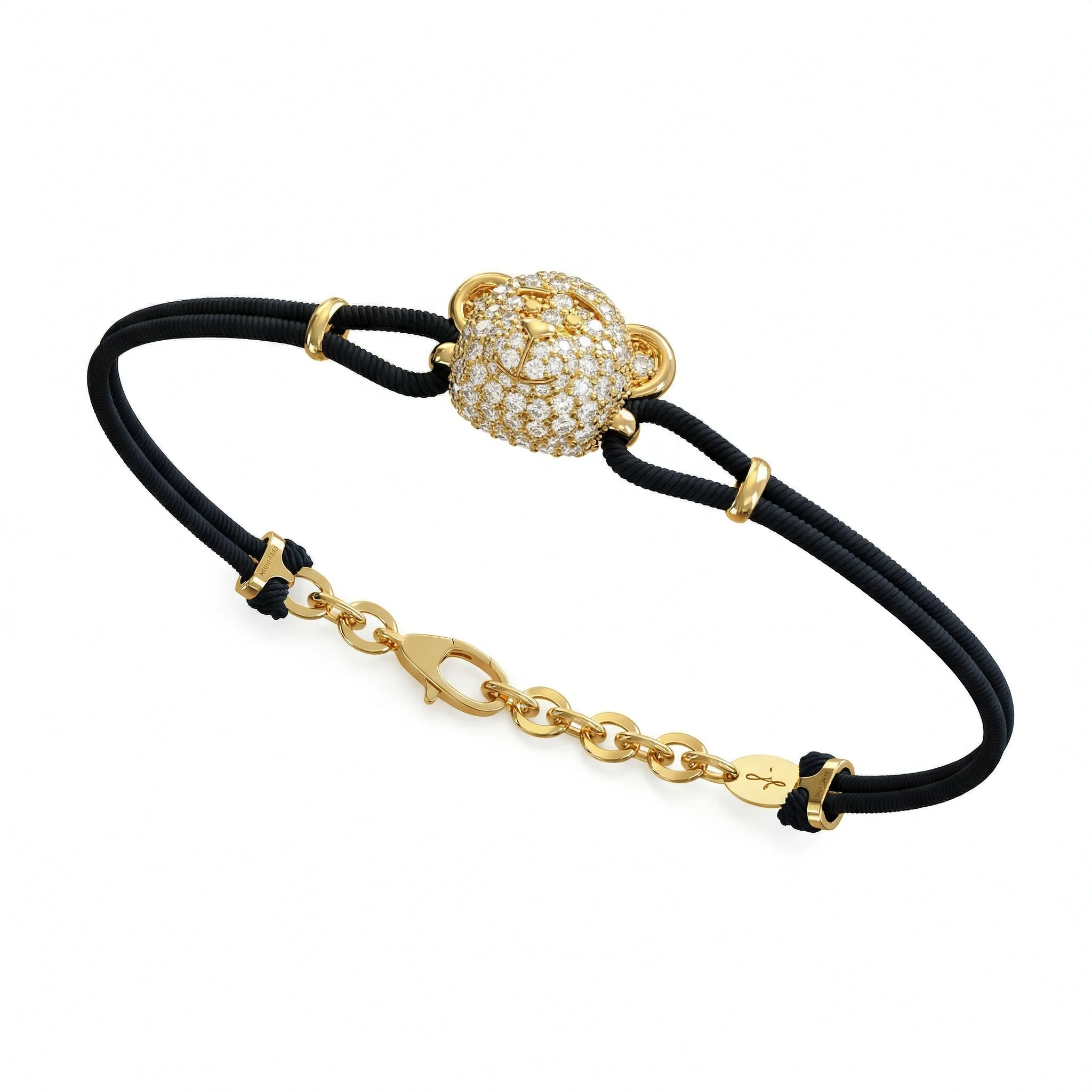 Bare Hug - Cord Bracelet, Diamonds, Pavé - Image 7