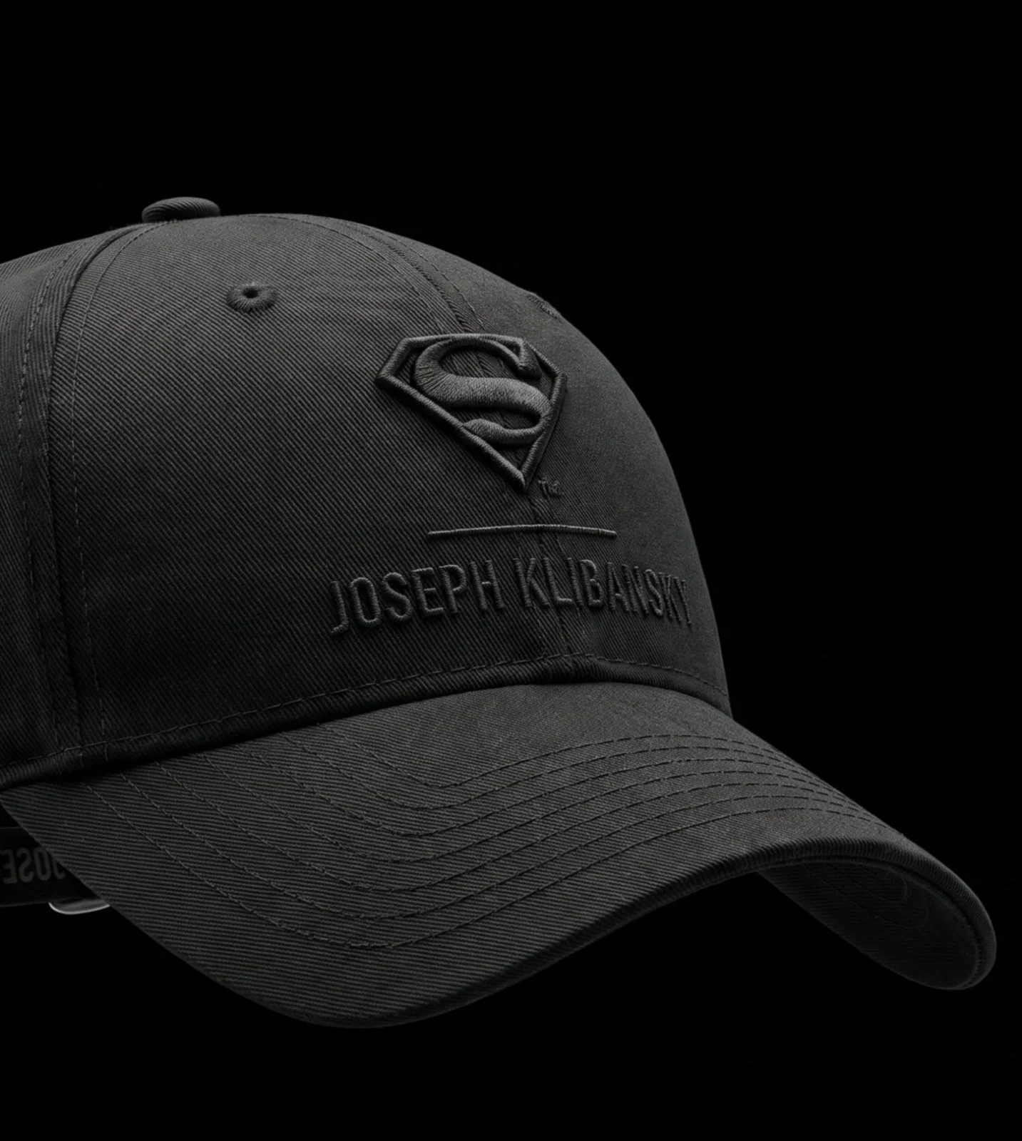 Black Baseball Cap Lockup Logo (Superman x Joseph Klibansky) - Image 4