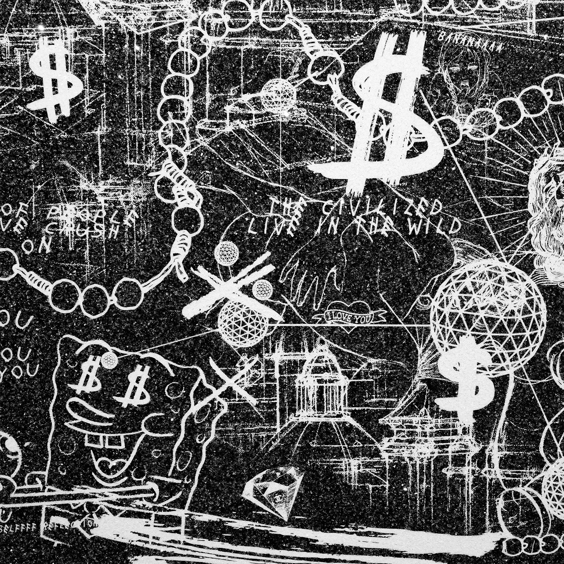 Love Over Diamonds (black/white, diamond dust) - small - Image 8