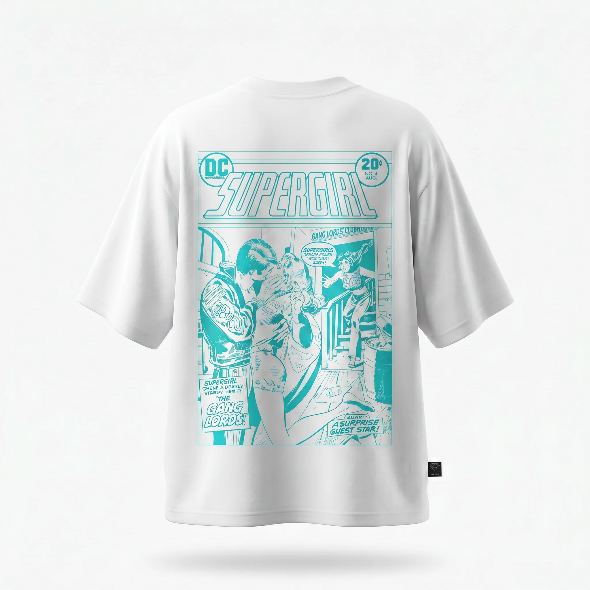 Supergirl Kiss (Superman x Joseph Klibansky) T-Shirt White - Image 3