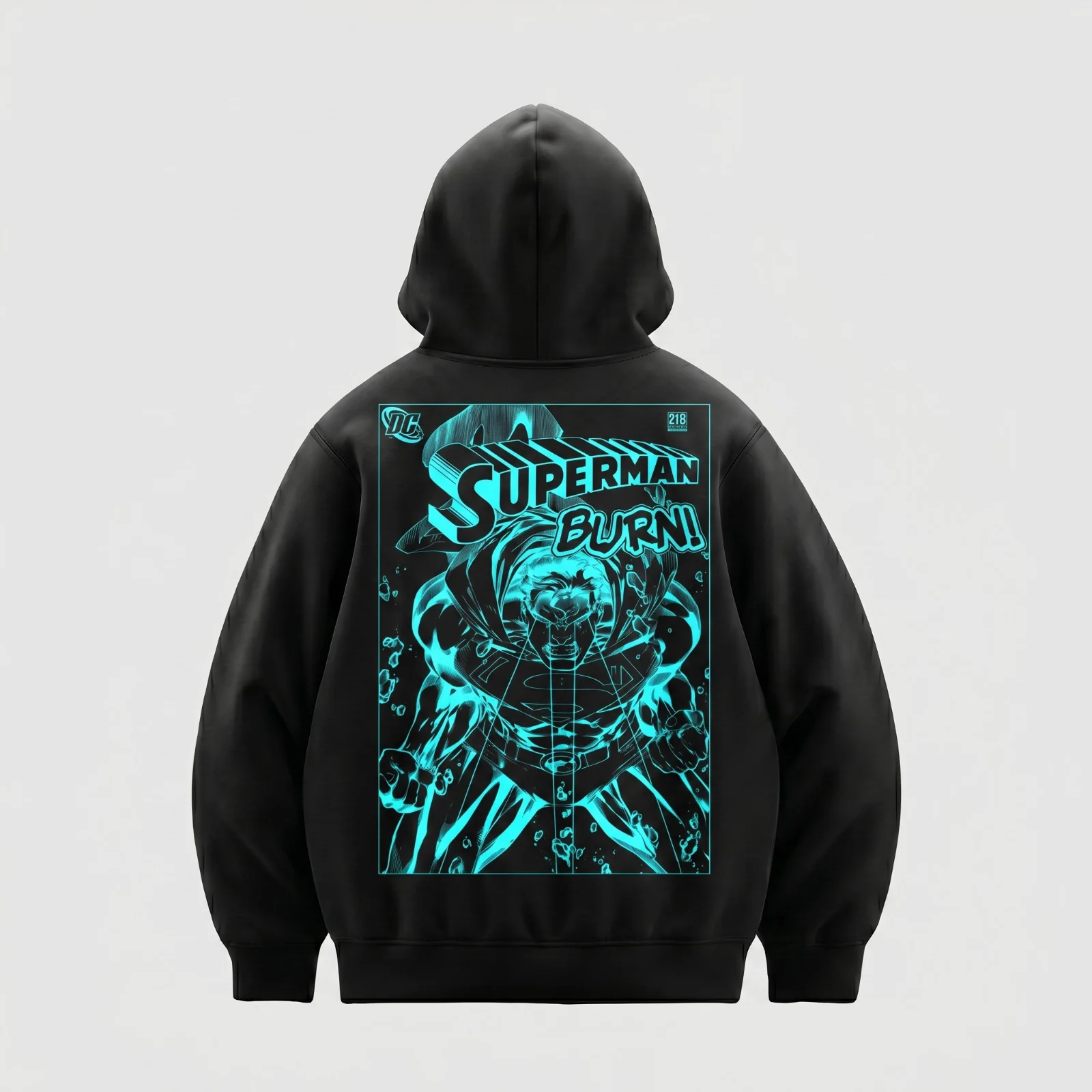 Superman Burn (Superman x Joseph Klibansky) Hoodie Black - Image 2