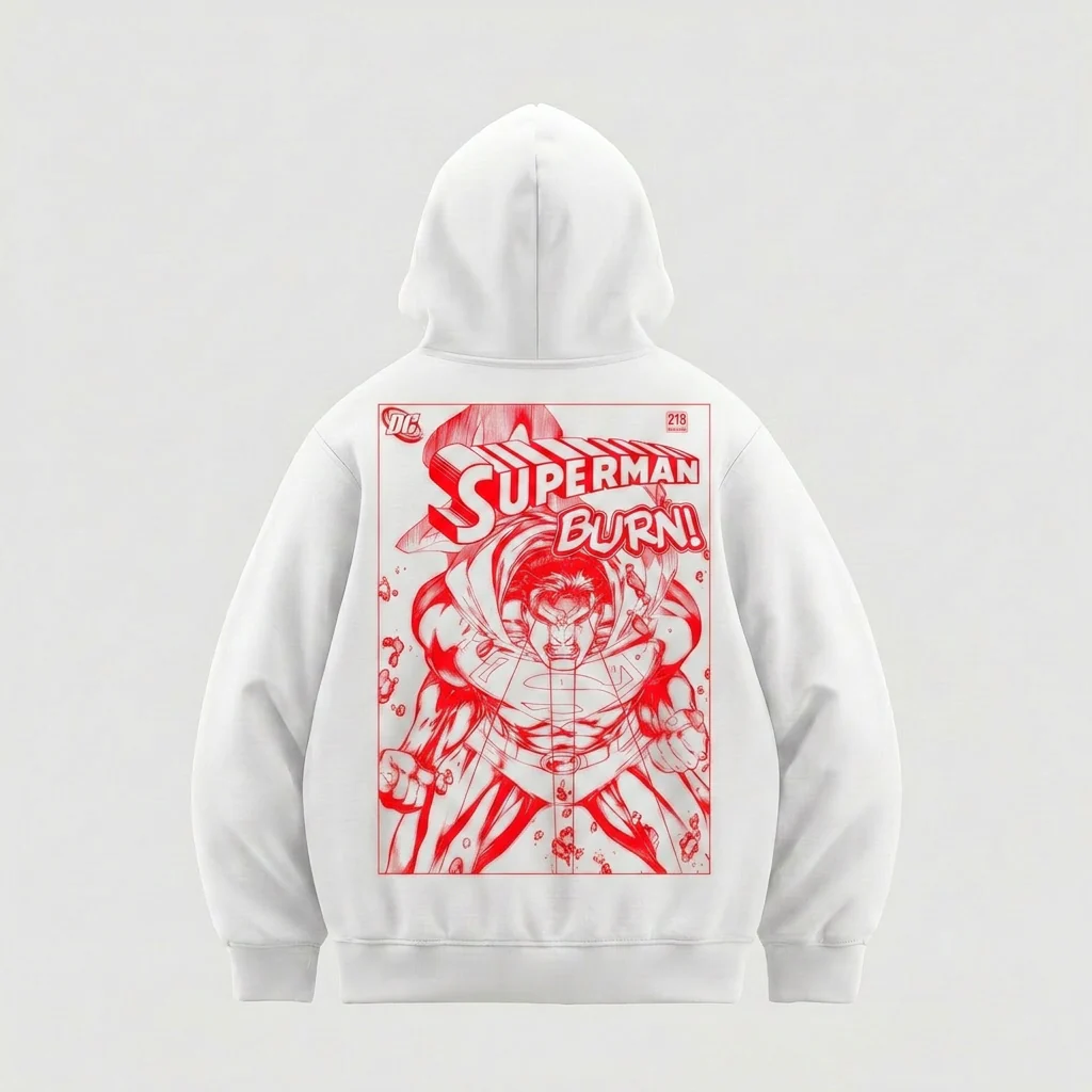 Superman Burn (Superman x Joseph Klibansky) Hoodie White - Image 3